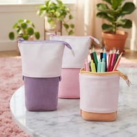 Trousse à crayons Jineg, porte-stylos, étui de rangement, sac transformable rétractable, organisateur coloré avec fermeture éclair pour écoles