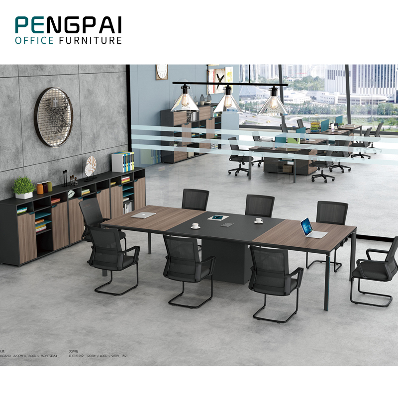 Современный стол для встреч Pengpai с кабельной коробкой, офисный стол для конференций
