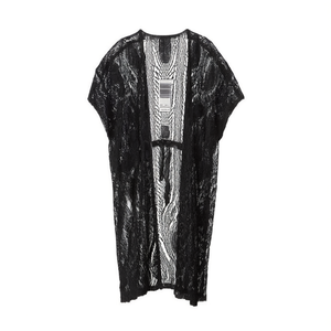 Cárdigan ajustable de encaje para mujer, vestido transparente con cinturón para la playa - Product Image 3