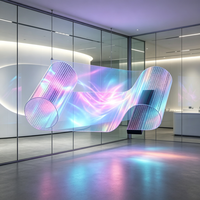 Écran en film LED transparent à haute luminosité P6.66, écran LED flexible en verre enroulable pour la publicité commerciale