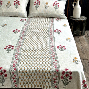 Couverture en coton 100% tissée à la main, écologique, imprimée au bloc, avec design personnalisable, utilisable toute l'année, vente en gros - Product Image 1