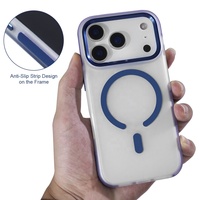 Étui magnétique en TPU+PC à texture mate pour 17 Pro Max avec protection anti-empreintes digitales, antichoc 360° et protection de l'objectif