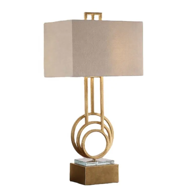 Home Living Room Bedroom Bedside Decoration Unique Tall Metal Gold Table Lamp Luxury