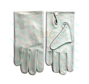 Guantes WinMaster Winter Masonic Regalia White Genuine Leather - Product Image 1