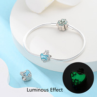 Vente en gros usine – Pendentif lumineux en argent 925, série Océan, tortue marine, pieuvre, breloques DIY, accessoires pour bracelet, bijoux pour femme, cadeau