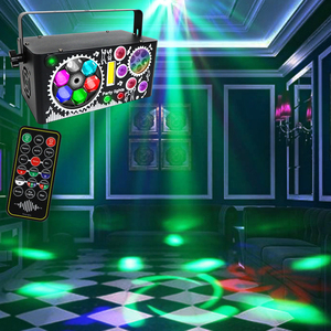 Luz de fiesta colorida 7 en 1 a todo Color RGB LED láser activado por sonido remoto <span class=keywords><strong>DMX512</strong></span> Luz de escenario para fiesta boda salón de baile Luces - Product Image 3
