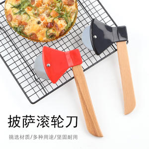 Factory Direct <b>Pizza</b> Cutter With Bamboo Handle Stainless Steel Roller Red And Black For <b>Pizza</b> Slicing <b>Tools</b> Yangjiang Made - Product Image 4