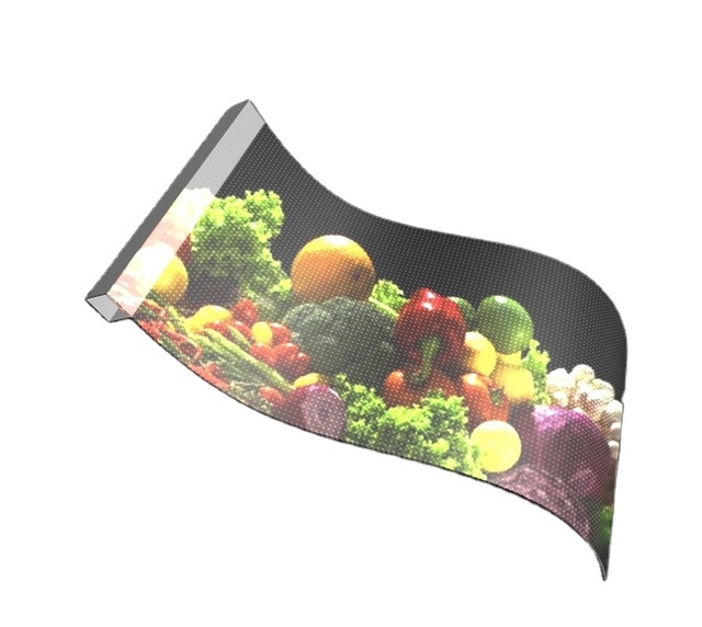 P8 Flexible Full-color Video Wall LED Advertising Screen for Glass Door Shopping Mall Transparent Crystal Film Display