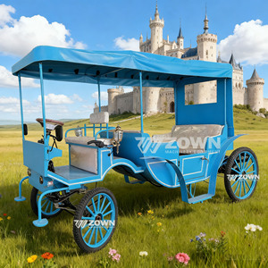 Charrette royale victorienne vintage de tourisme et de luxe, électrique et à chevaux, pour parcs équestres et attractions - Product Image 2