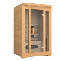 Sauna infrarouge lointain en bois de cèdre rouge à prix d'usine, sauna sec pour 3 personnes, salle de sauna avec chauffage