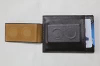 Dompet Kulit Asli Anti Maling Tahan Air Model Slim Unisex Kustom, Produksi Cina, Berhias Aluminium Embos, Promo Hot Sale