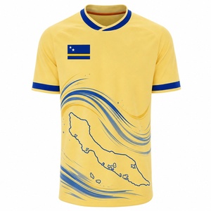 Maillot de football des Équipes Nationales 2026-2027 – Tenue promotionnelle domicile/extérieur – T-shirt WK – Maillot de football de Curaçao – Kit court - Product Image 2