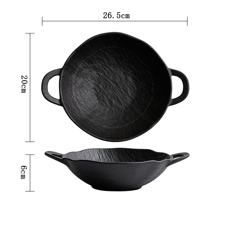 Bol à oreilles double noir de 10 pouces