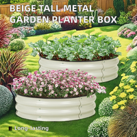 Lit de jardin moderne en acier galvanisé Jardinière élégante en métal Pépinière pour fleurs Légumes et herbes Boîte de jardin en métal surélevée