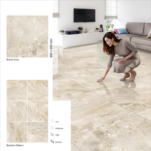 Vistaar Eiffel Breccia <b>Silver</b> 600x600mm Non Slip Porcelain Floor Tiles Glossy Polished 8mm - Product Image 5
