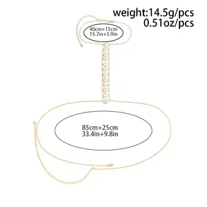 <span class=keywords><strong>Collier</strong></span> chaîne de corps SHIXIN tendance bohème baroque avec perles et croix, pour femmes, bikinis, plage d'été, Y2K - Product Image 5