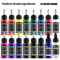 Meilleures ventes 16 couleurs avec 30 ml d'encre de tatouage pour peinture corporelle Maquillage permanent Pigment colorant adapté à l'utilisation corporelle