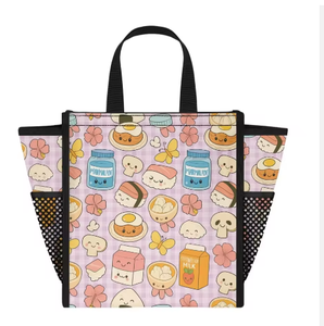Sac isotherme personnalisé à imprimé hawaïen Kawaii, sac de plage réutilisable, sac à déjeuner mignon avec motif Spam Musubi pour un transport facile - Product Image 4