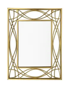 Nordique moderne grand rectangle mur miroir Art or métal cadre Design minimaliste pour la décoration intérieure