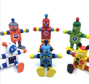 Giocattoli <span class=keywords><strong>Robot</strong></span> in Legno di Alta Qualità con Design Personalizzato e Diversi Colori - Product Image 2