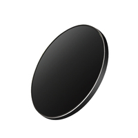Chargeur sans fil universel Qi 15W Charge rapide pour téléphones Miroir lumineux rond Chargeur sans fil