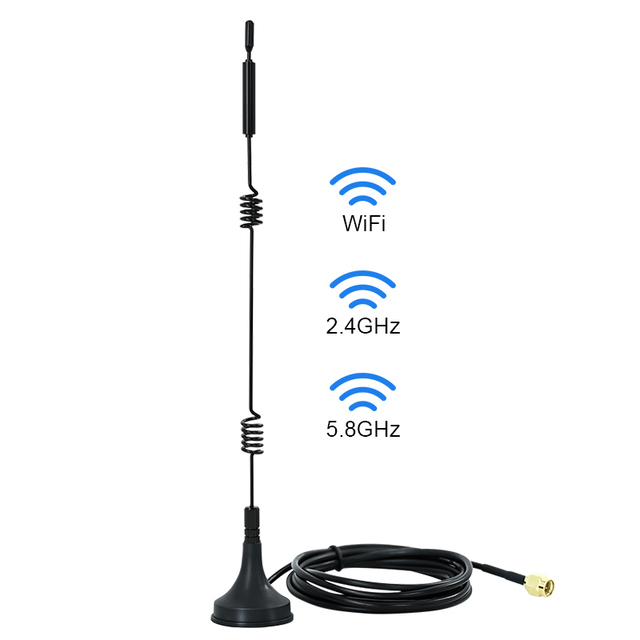 WiFi 2.4GHz 5GHz 5.8GHz Magnetic Base Antenna LTE Router Antenna for Wireless Video Security Camera  Recorder