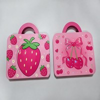 Nouvel Arrivage – Magnifique Boîte Cadeau Cosmétique Vide Rose Style Sac à Main à Motif Fruité pour Emballage de Kit Beauté Enfant Marque Privée