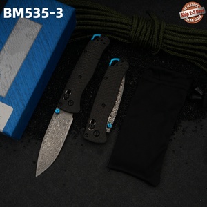 มีดพับเหล็กดามัสกัส TREDKNIX 535-5 สำหรับตั้งแคมป์ ปลายแหลม ด้ามคาร์บอนไฟเบอร์ ใบมีดหนา 0.3 มม. ขายส่งจากโรงงาน รับผลิตแบบ OEM - Product Image 1