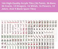 Tuiles de Mahjong Américaines à Succès – 166 Tuiles Acryliques à Motifs Roses – Ensemble de Tuiles de Mahjong pour Fêtes à Domicile, Voyages et Jeux de Table Domino