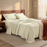 Ensemble de housse de couette et de drap plat en bambou 100% tissé, qualité hôtelière, personnalisé, 400TC, uni, 4 pièces