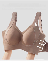 Soutien-gorge sans couture sans armatures grande taille pour femme, effet ventre plat et lissage latéral, minimisant push-up, soutien élevé, soutien-gorge invisible pour t-shirt