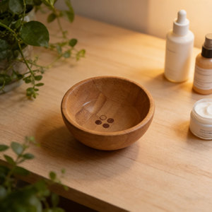 Layanan Ukuran & Branding Khusus Mangkuk Rias Bambu Mangkuk Kosmetik Dengan Set Spatula Pipih - Product Image 3