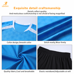 Jersey Sepak Bola Stok Tersedia Seragam Pertandingan Pesanan Grosir Pasokan Pabrik Siap Kirim Pakaian Olahraga Poliester Bernapas Nomor - Product Image 5