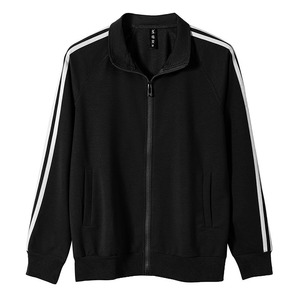 Sweat-shirt zippé doublé polaire pour homme, col montant, vêtement de travail, orange, trois bandes, manches longues, automne 2025 - Product Image 4