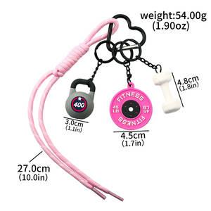 <span class=keywords><strong>Mini</strong></span> haltère 3D de fitness, porte-clés de gym pour femmes et hommes, pendentif de sac tendance, breloque de sac pour athlètes passionnés, cadeau pour clés de voiture - Product Image 5