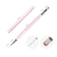 Brosse professionnelle d'art d'ongle de gel UV à double tête avec la brosse française en nylon en métal de poignée de poudre de perle pour des Use-BW69 de salon de beauté
