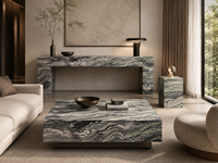 Dalles de marbre multicolores avec veinage bois linéaire pour panneaux muraux décoratifs, revêtements de sol de salle de bain, tables consoles et lavabos