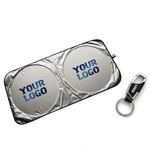 Parasol Plegable para Ventana Delantera de Coche, con Logotipo Personalizado, de Poliéster Plateado, Protección Solar, Regalo Promocional para Concesionarios de Automóviles - Product Image 1