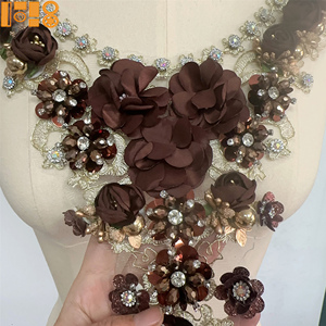 Aplique Bordado con Cuentas Hecho a Mano <span class=keywords><strong>2026</strong></span>, Parche Cosido con Cordón de Hueso, Flor para Cuello, Vestido de Novia, Accesorios de Ropa para Bodas DIY - Product Image 4