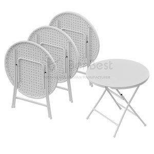 Hot Sale 80cm HDPE plástico dobrável mesa redonda leve durável para design moderno ao ar livre interior para o hotel bar jantar quarto