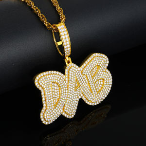Moissanite Hip Hop geste <span class=keywords><strong>argot</strong></span> DAB lettre pendentif haute qualité fait à la main en argent Sterling 925 Lab Mossanite diamant bijoux pour hommes - Product Image 2