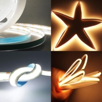 Lampu Strip LED COB Dekoratif Dinding TV KCX DC12V/24V, Lampu Strip LED Fleksibel untuk Penerangan Dalam Ruangan