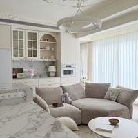 Meuble de rangement moderne blanc cassé avec porte vitrée grillagée et four intégré pour la maison, l'hôtel et la cuisine (vente en gros)