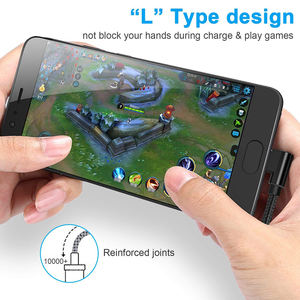 Câble USB 3,2 vers Type C à Angle droit de 90 degrés, cordon de charge rapide, en Nylon tressé, pour Gaming, compatible avec Iphone, 3, 2, 1m - Product Image 5