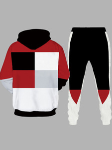 Campione gratuito nuovo Multicolor con cappuccio da uomo Streetwear Hiphop felpe vestito 3D stampa digitale felpe con cappuccio e pantaloni uniforme - Product Image 3