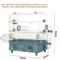Oufapet Luxe Portable Personnalisé Pet House Acrylique Cabine Meubles de Maison Hamster Cage pour Cochons d'Inde Petits Animaux Avec Armoire