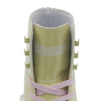 Chaussures de patinage à roulettes quad pour enfants, en PVC, avec frein, roues en PU, décorées de strass, pour intérieur, DIY