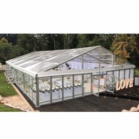 Tentes de mariage de luxe transparentes en PVC, grandes, 10x30m, pour événements, 100 personnes, tente en verre d'extérieur