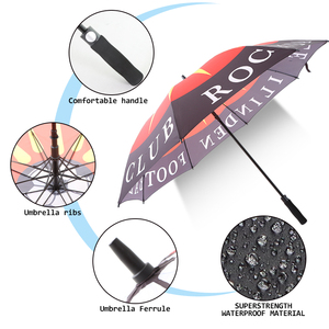 Vente en gros <span class=keywords><strong>grand</strong></span> parapluie 60/64/68 pouces personnalisé imprimé luxe haut de gamme en fibre de verre double couche automatique ouvert parapluie coupe-vent - Product Image 4