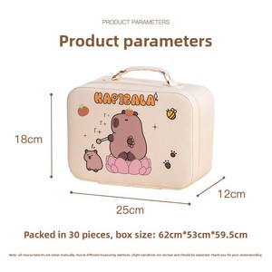Nouvelle Trousse <span class=keywords><strong>de</strong></span> Maquillage Grande Capacité en PU Imperméable avec Fermeture Éclair, Motif Dessin Animé, Idéale pour Enfants et Cadeaux <span class=keywords><strong>de</strong></span> Fête - Product Image 5